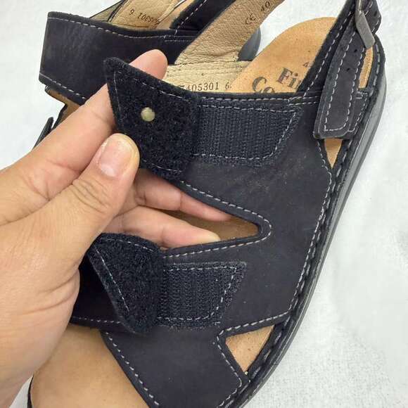 Finn Comfort Toro Soft Men\'s Sandal Black Nubuck Leather Sz 40 Made in Germany main image 6